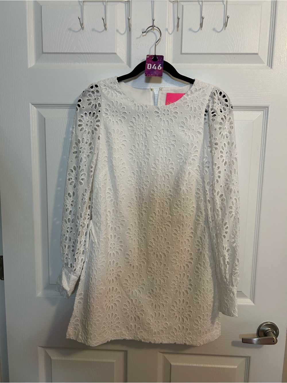 Lilly Pulitzer White Eyelet Long Sleeve Shift Tunic 00